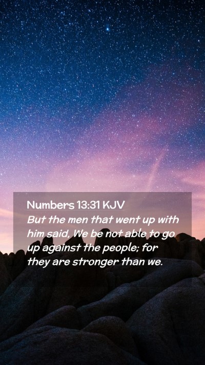 Picture 02 - Numbers 13:31 KJV Mobile Phone Wallpaper - But the men that went up with him said, We be not - Mobile Bible Verse Wallpaper