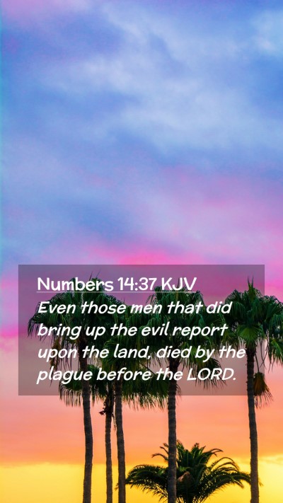 Picture 02 - Numbers 14:37 KJV Mobile Phone Wallpaper - Even those men that did bring up the evil report - Mobile Bible Verse Wallpaper