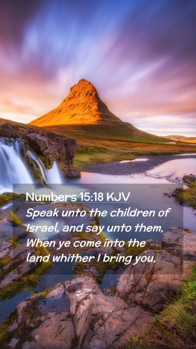 Picture 02 - Numbers 15:18 KJV Mobile Phone Wallpaper - Speak unto the children of Israel, and say unto - Mobile Bible Verse Wallpaper