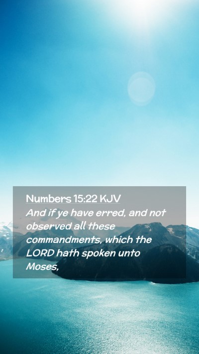 Picture 02 - Numbers 15:22 KJV Mobile Phone Wallpaper - And if ye have erred, and not observed all these - Mobile Bible Verse Wallpaper