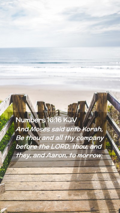 Picture 02 - Numbers 16:16 KJV Mobile Phone Wallpaper - And Moses said unto Korah, Be thou and all thy - Mobile Bible Verse Wallpaper
