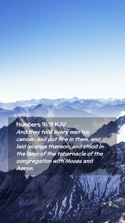 Picture 02 - Numbers 16:18 KJV Mobile Phone Wallpaper - And they took every man his censer, and put fire - Mobile Bible Verse Wallpaper