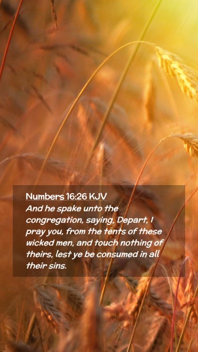 Picture 02 - Numbers 16:26 KJV Mobile Phone Wallpaper - And he spake unto the congregation, saying, - Mobile Bible Verse Wallpaper
