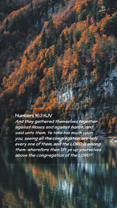 Picture 02 - Numbers 16:3 KJV Mobile Phone Wallpaper - And they gathered themselves together against - Mobile Bible Verse Wallpaper