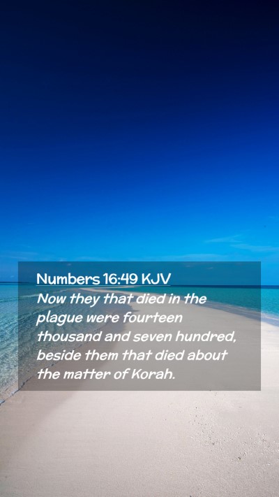 Picture 02 - Numbers 16:49 KJV Mobile Phone Wallpaper - Now they that died in the plague were fourteen - Mobile Bible Verse Wallpaper