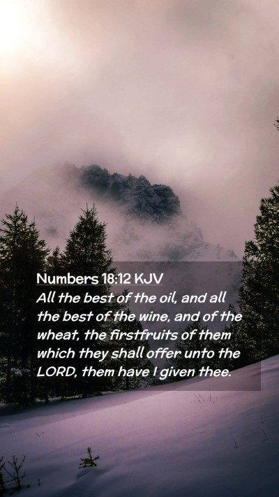 Picture 02 - Numbers 18:12 KJV Mobile Phone Wallpaper - All the best of the oil, and all the best of the - Mobile Bible Verse Wallpaper