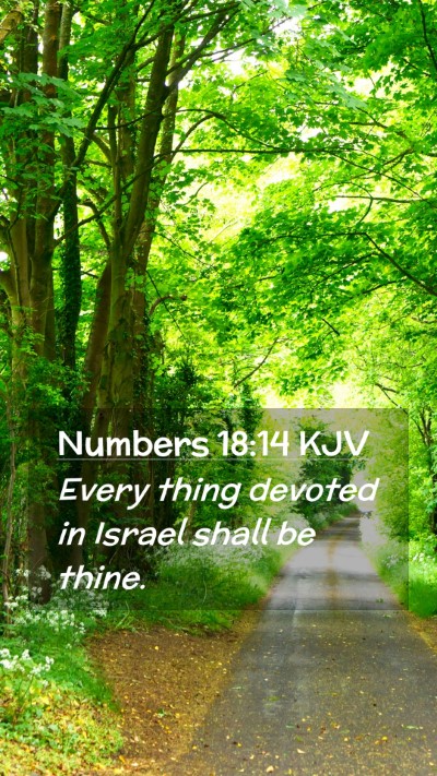 Picture 02 - Numbers 18:14 KJV Mobile Phone Wallpaper - Every thing devoted in Israel shall be - Mobile Bible Verse Wallpaper
