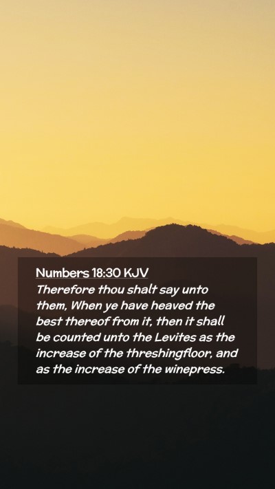 Picture 02 - Numbers 18:30 KJV Mobile Phone Wallpaper - Therefore thou shalt say unto them, When ye have - Mobile Bible Verse Wallpaper