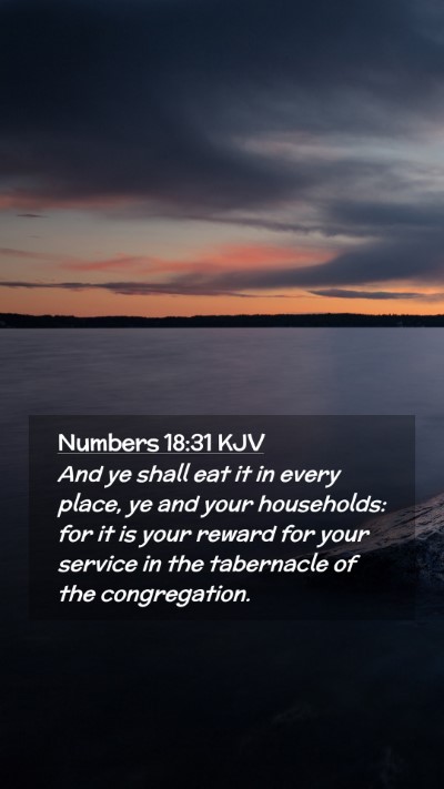 Picture 02 - Numbers 18:31 KJV Mobile Phone Wallpaper - And ye shall eat it in every place, ye and your - Mobile Bible Verse Wallpaper
