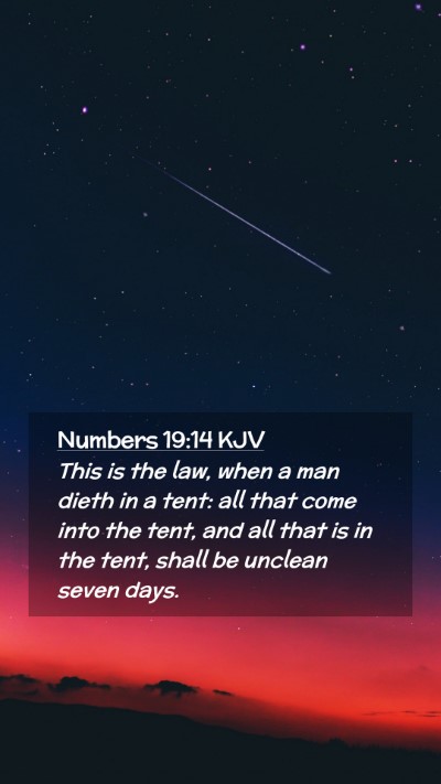 Picture 02 - Numbers 19:14 KJV Mobile Phone Wallpaper - This is the law, when a man dieth in a tent: all - Mobile Bible Verse Wallpaper