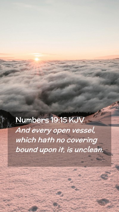 Picture 02 - Numbers 19:15 KJV Mobile Phone Wallpaper - And every open vessel, which hath no covering - Mobile Bible Verse Wallpaper