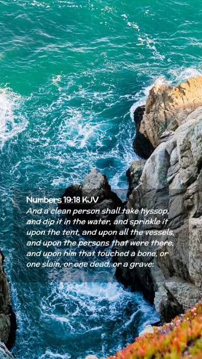 Picture 02 - Numbers 19:18 KJV Mobile Phone Wallpaper - And a clean person shall take hyssop, and dip it - Mobile Bible Verse Wallpaper