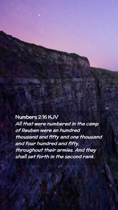 Picture 02 - Numbers 2:16 KJV Mobile Phone Wallpaper - All that were numbered in the camp of Reuben were - Mobile Bible Verse Wallpaper