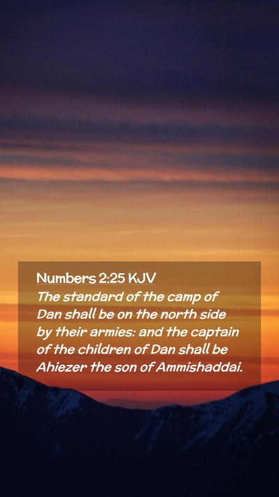 Picture 02 - Numbers 2:25 KJV Mobile Phone Wallpaper - The standard of the camp of Dan shall be on the - Mobile Bible Verse Wallpaper
