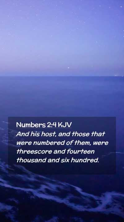 Picture 02 - Numbers 2:4 KJV Mobile Phone Wallpaper - And his host, and those that were numbered of - Mobile Bible Verse Wallpaper