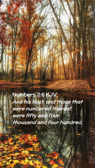 Picture 02 - Numbers 2:6 KJV Mobile Phone Wallpaper - And his host, and those that were numbered - Mobile Bible Verse Wallpaper