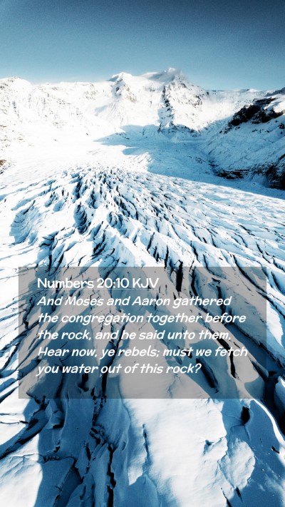 Picture 02 - Numbers 20:10 KJV Mobile Phone Wallpaper - And Moses and Aaron gathered the congregation - Mobile Bible Verse Wallpaper