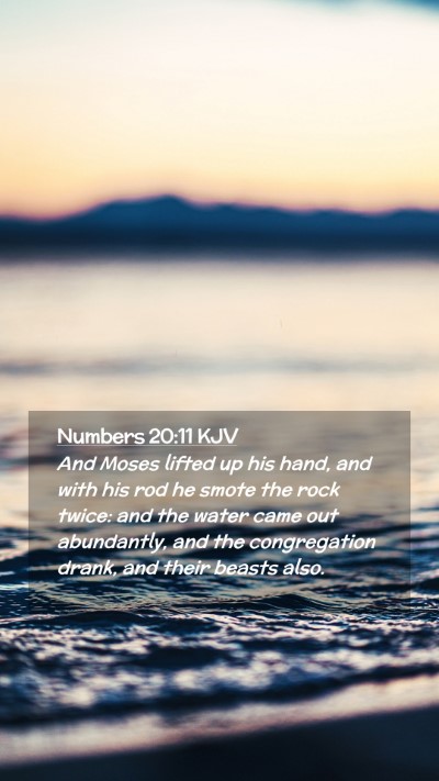 Picture 02 - Numbers 20:11 KJV Mobile Phone Wallpaper - And Moses lifted up his hand, and with his rod he - Mobile Bible Verse Wallpaper