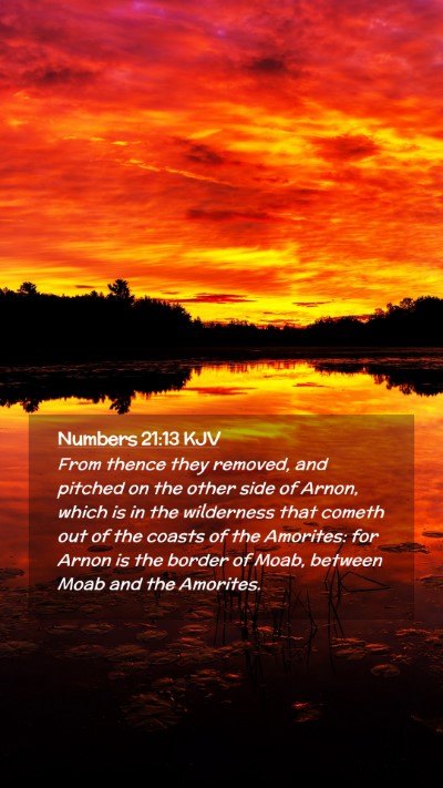 Picture 02 - Numbers 21:13 KJV Mobile Phone Wallpaper - From thence they removed, and pitched on the - Mobile Bible Verse Wallpaper