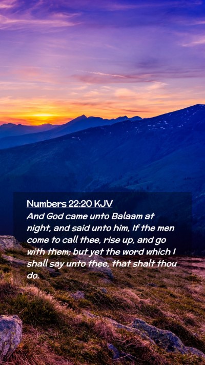 Picture 02 - Numbers 22:20 KJV Mobile Phone Wallpaper - And God came unto Balaam at night, and said unto - Mobile Bible Verse Wallpaper