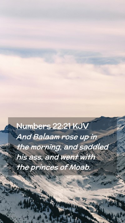 Picture 02 - Numbers 22:21 KJV Mobile Phone Wallpaper - And Balaam rose up in the morning, and saddled - Mobile Bible Verse Wallpaper