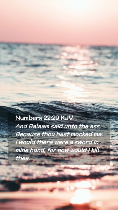 Picture 02 - Numbers 22:29 KJV Mobile Phone Wallpaper - And Balaam said unto the ass, Because thou hast - Mobile Bible Verse Wallpaper