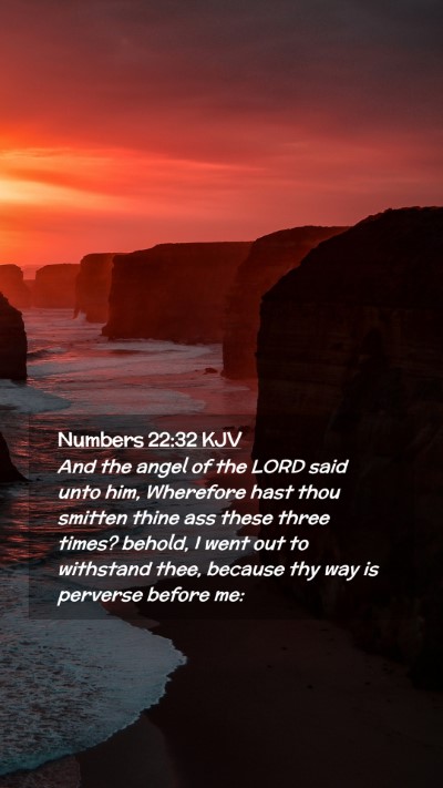 Picture 02 - Numbers 22:32 KJV Mobile Phone Wallpaper - And the angel of the LORD said unto him, - Mobile Bible Verse Wallpaper