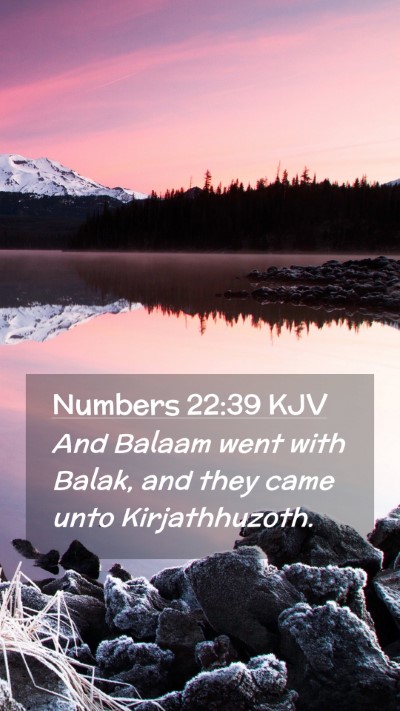 Picture 02 - Numbers 22:39 KJV Mobile Phone Wallpaper - And Balaam went with Balak, and they came unto - Mobile Bible Verse Wallpaper