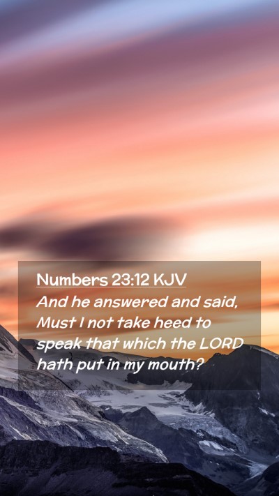 Picture 02 - Numbers 23:12 KJV Mobile Phone Wallpaper - And he answered and said, Must I not take heed to - Mobile Bible Verse Wallpaper