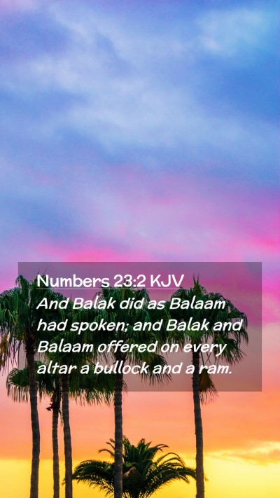 Picture 02 - Numbers 23:2 KJV Mobile Phone Wallpaper - And Balak did as Balaam had spoken; and Balak and - Mobile Bible Verse Wallpaper