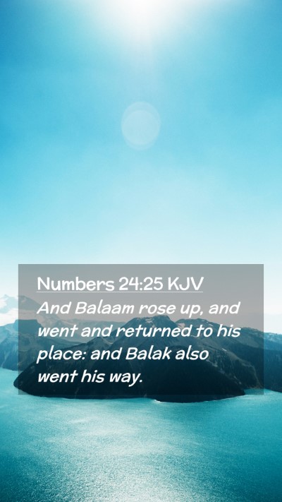 Picture 02 - Numbers 24:25 KJV Mobile Phone Wallpaper - And Balaam rose up, and went and returned to his - Mobile Bible Verse Wallpaper