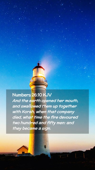 Picture 02 - Numbers 26:10 KJV Mobile Phone Wallpaper - And the earth opened her mouth, and swallowed - Mobile Bible Verse Wallpaper