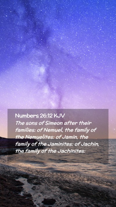 Picture 02 - Numbers 26:12 KJV Mobile Phone Wallpaper - The sons of Simeon after their families: of - Mobile Bible Verse Wallpaper