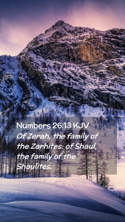 Picture 02 - Numbers 26:13 KJV Mobile Phone Wallpaper - Of Zerah, the family of the Zarhites: of Shaul, - Mobile Bible Verse Wallpaper