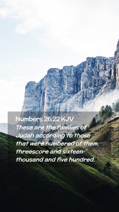 Picture 02 - Numbers 26:22 KJV Mobile Phone Wallpaper - These are the families of Judah according to - Mobile Bible Verse Wallpaper