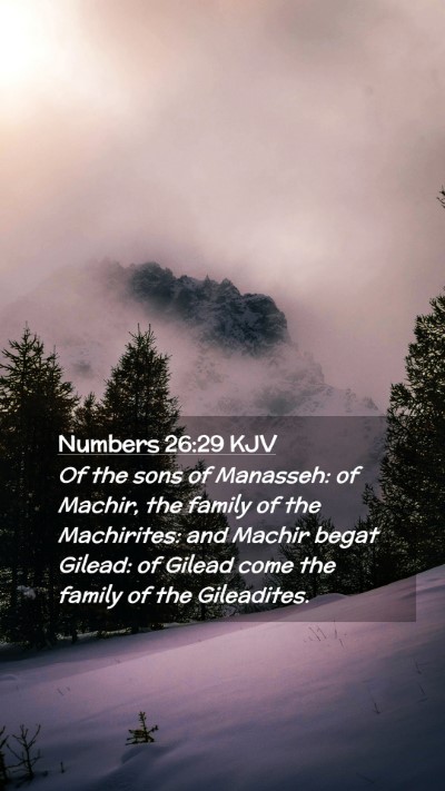 Picture 02 - Numbers 26:29 KJV Mobile Phone Wallpaper - Of the sons of Manasseh: of Machir, the family of - Mobile Bible Verse Wallpaper