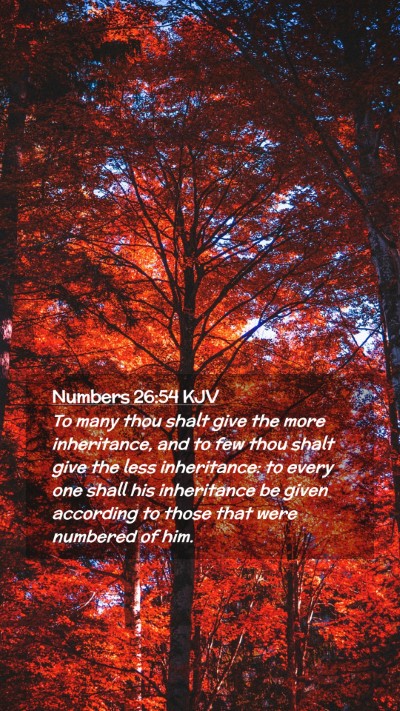 Picture 02 - Numbers 26:54 KJV Mobile Phone Wallpaper - To many thou shalt give the more inheritance, and - Mobile Bible Verse Wallpaper