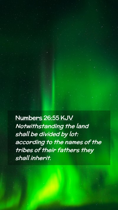 Picture 02 - Numbers 26:55 KJV Mobile Phone Wallpaper - Notwithstanding the land shall be divided by lot: - Mobile Bible Verse Wallpaper