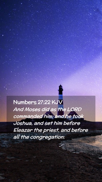 Picture 02 - Numbers 27:22 KJV Mobile Phone Wallpaper - And Moses did as the LORD commanded him: and he - Mobile Bible Verse Wallpaper