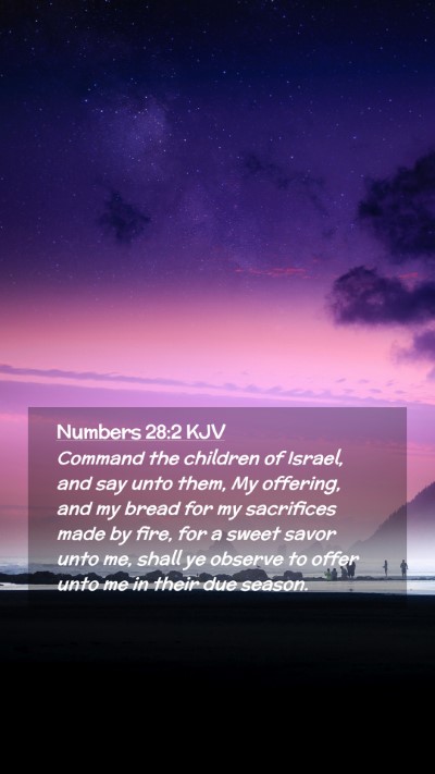 Picture 02 - Numbers 28:2 KJV Mobile Phone Wallpaper - Command the children of Israel, and say unto - Mobile Bible Verse Wallpaper