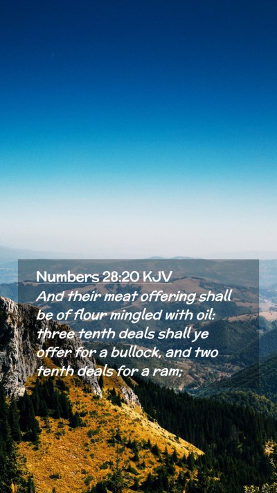 Picture 02 - Numbers 28:20 KJV Mobile Phone Wallpaper - And their meat offering shall be of flour mingled - Mobile Bible Verse Wallpaper