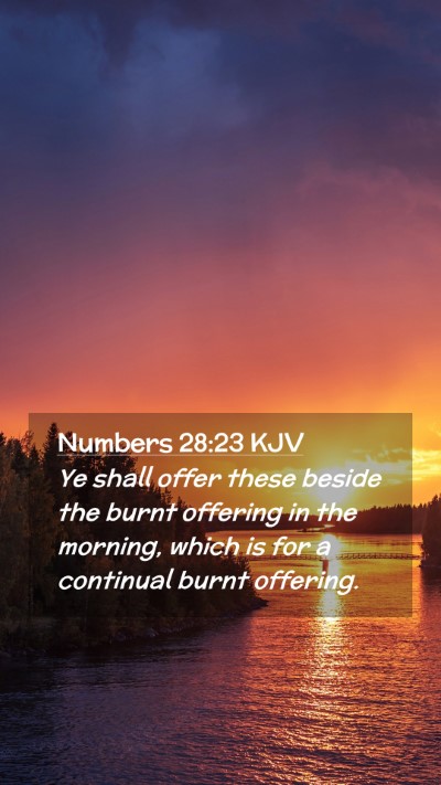 Picture 02 - Numbers 28:23 KJV Mobile Phone Wallpaper - Ye shall offer these beside the burnt offering in - Mobile Bible Verse Wallpaper