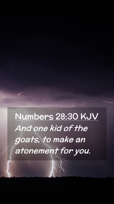 Picture 02 - Numbers 28:30 KJV Mobile Phone Wallpaper - And one kid of the goats, to make an atonement - Mobile Bible Verse Wallpaper