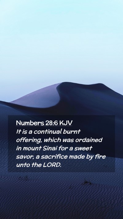 Picture 02 - Numbers 28:6 KJV Mobile Phone Wallpaper - It is a continual burnt offering, which was - Mobile Bible Verse Wallpaper