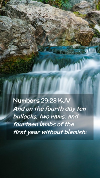 Picture 02 - Numbers 29:23 KJV Mobile Phone Wallpaper - And on the fourth day ten bullocks, two rams, and - Mobile Bible Verse Wallpaper