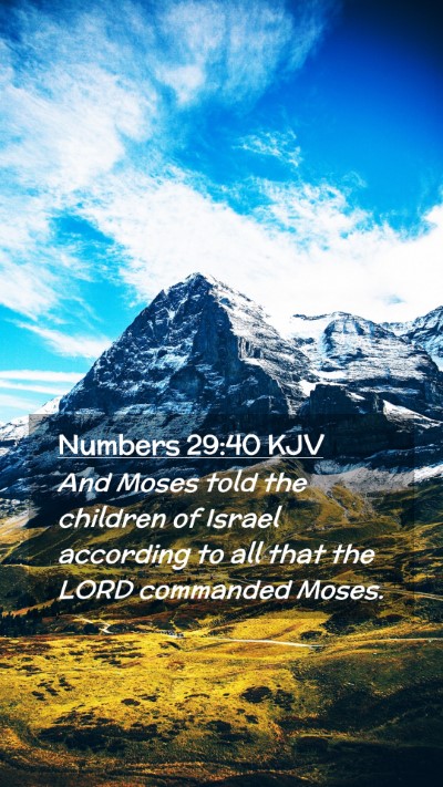 Picture 02 - Numbers 29:40 KJV Mobile Phone Wallpaper - And Moses told the children of Israel according - Mobile Bible Verse Wallpaper