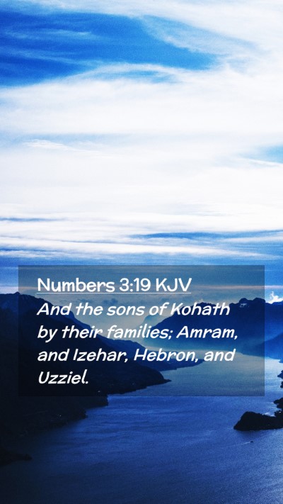 Picture 02 - Numbers 3:19 KJV Mobile Phone Wallpaper - And the sons of Kohath by their families; Amram, - Mobile Bible Verse Wallpaper