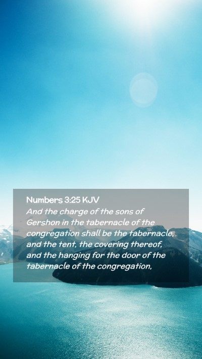 Picture 02 - Numbers 3:25 KJV Mobile Phone Wallpaper - And the charge of the sons of Gershon in the - Mobile Bible Verse Wallpaper