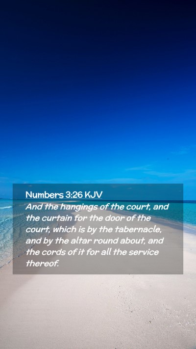 Picture 02 - Numbers 3:26 KJV Mobile Phone Wallpaper - And the hangings of the court, and the curtain - Mobile Bible Verse Wallpaper