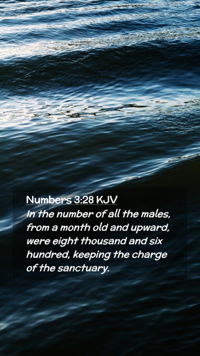 Picture 02 - Numbers 3:28 KJV Mobile Phone Wallpaper - In the number of all the males, from a month old - Mobile Bible Verse Wallpaper